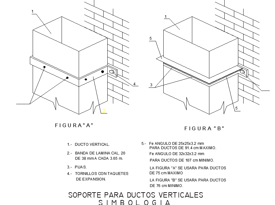 Support for vertical pipeline symbol detail dwg file