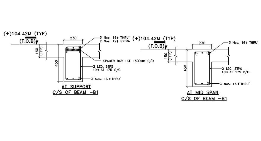 Support Beam detail drawing. Download cad DWG file | CADBULL