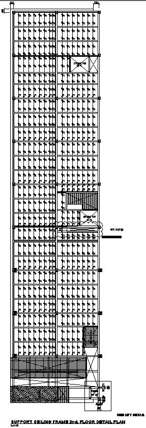 Support ceiling frame 2nd floor detail plan AutoCAD drawing