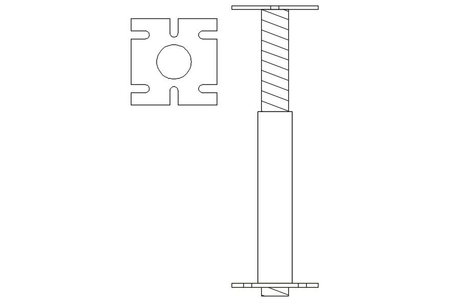 Support system of pipe in detail AutoCAD drawing, dwg file, CAD file