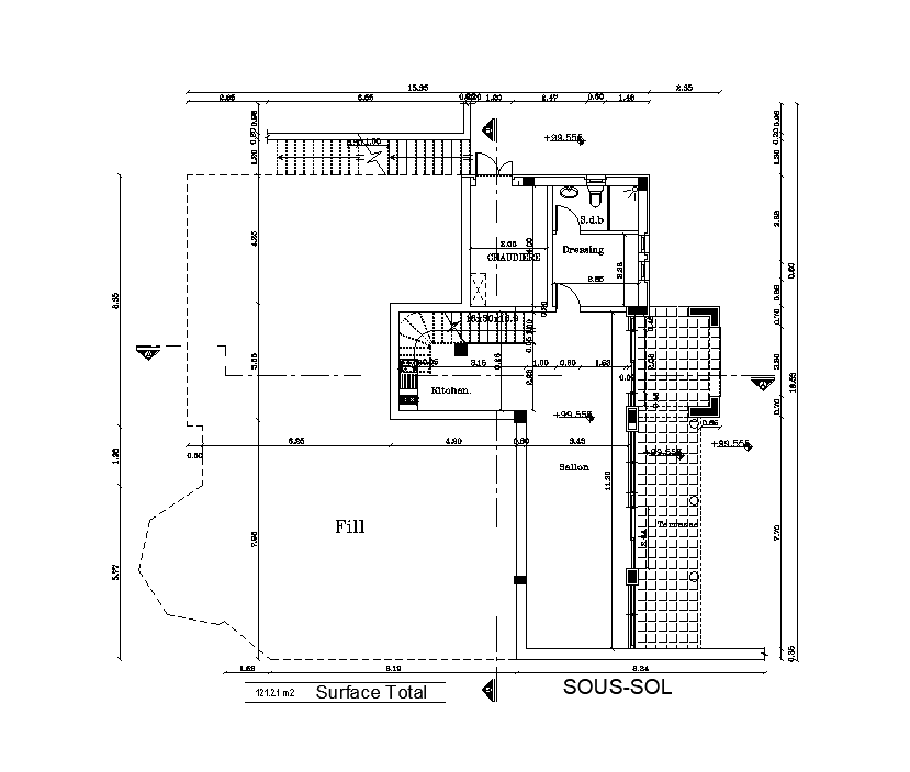 Surface floor plan detail specified in this AutoCAD drawing file. Download the AutoCAD drawing file.