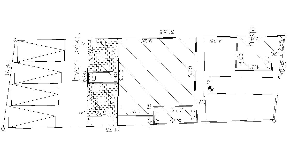 Survey Site And Building Demarcation Drawing AutoCAD File