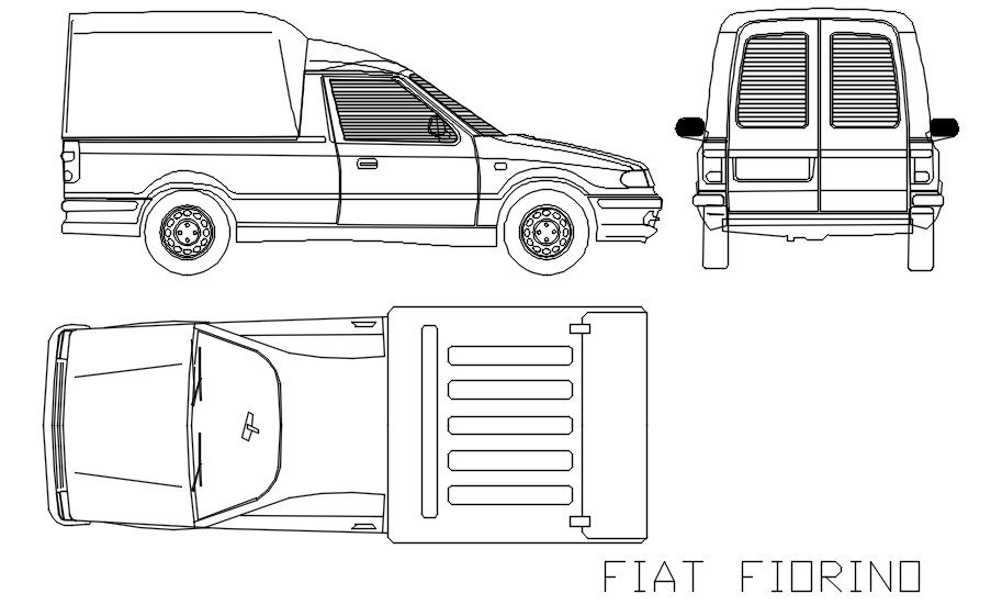Suv van block in AutoCAD, dwg file.