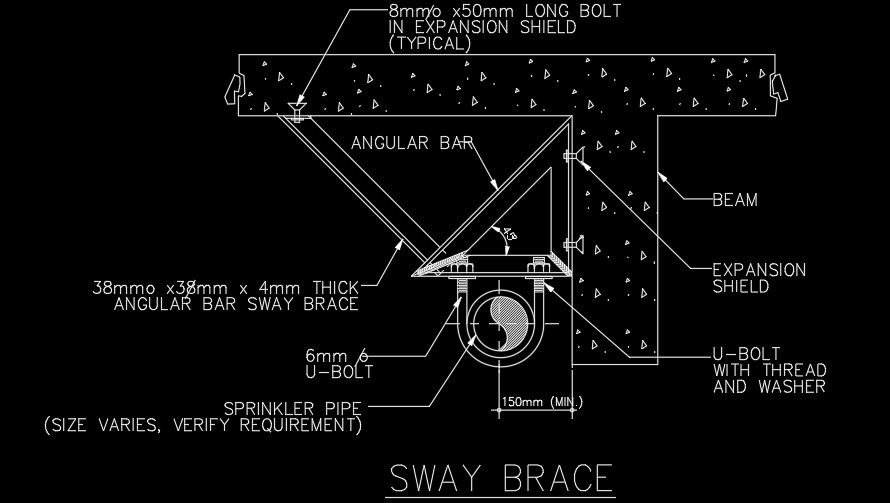 Sway brace AutoCAD drawing is given in this file