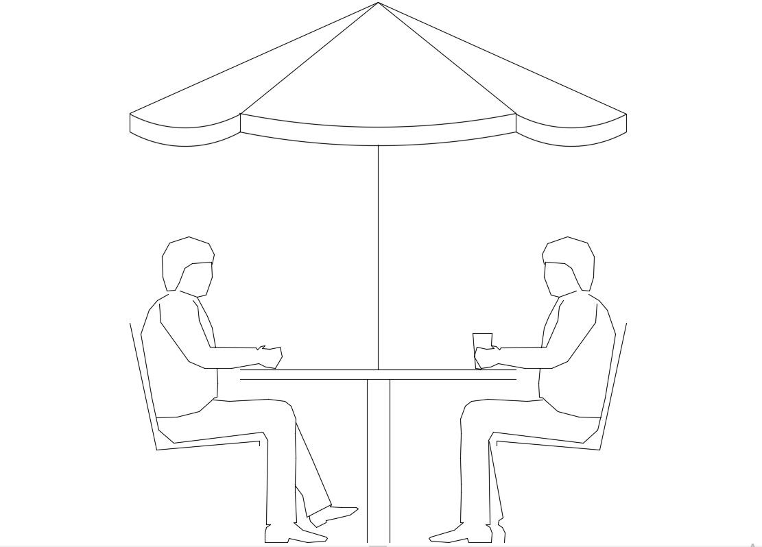 Swimming Pool Gazebo Designs With Human AutoCAD File Free Download