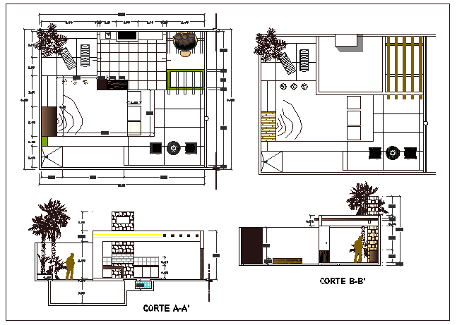 Swimming pool architecture project details dwg file