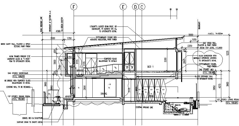 Swimming pool section detail dwg file