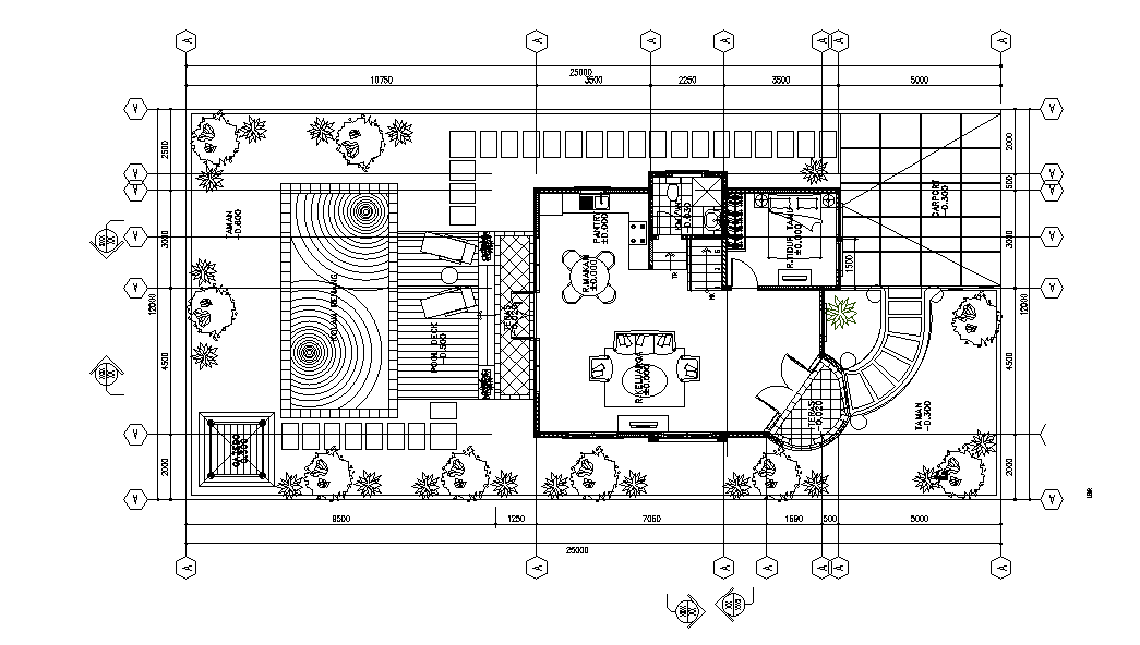 Swimming Pool House Floor Plan CAD Drawing Download DWG File