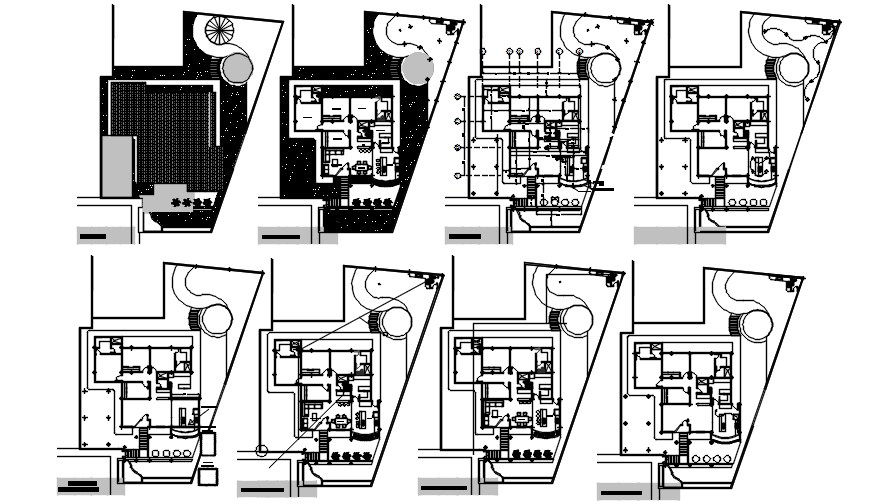 Swimming Pool House Plan AutoCAD Drawing Download DWG File