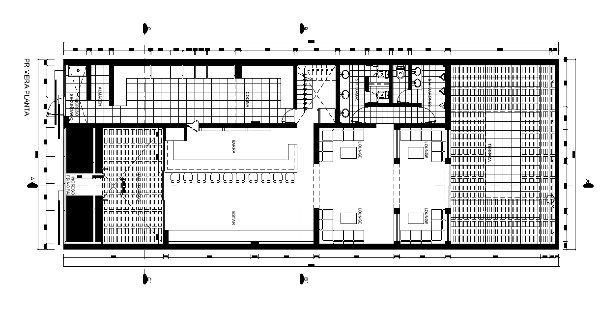 Swimming Pool With Counter Bar CAD Drawing Download DWG File