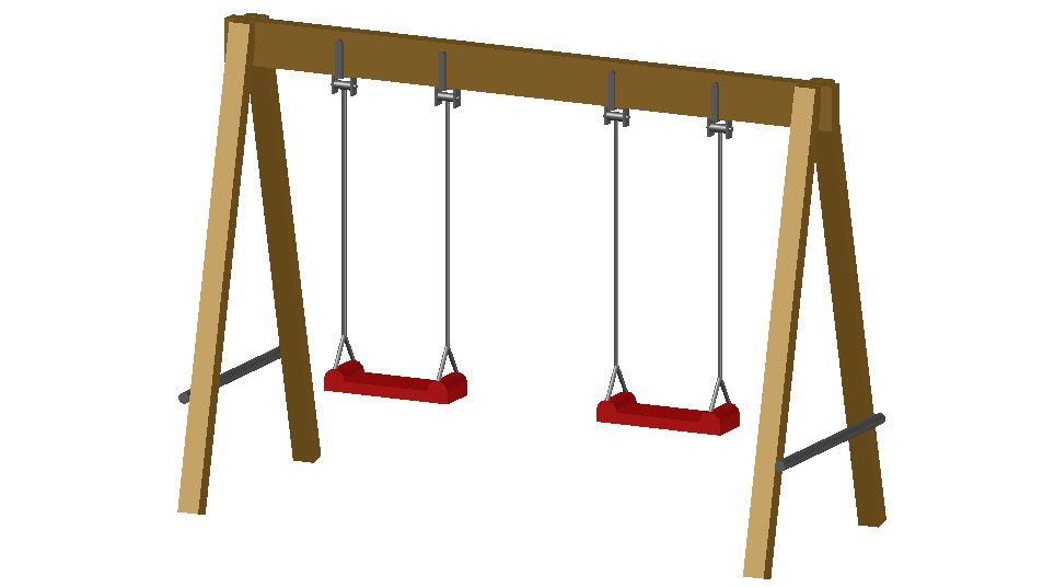 Swing Garden Equipment CAD Blocks for Playground and Landscape Design