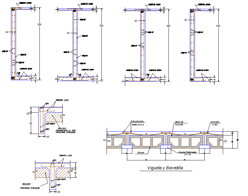 T section plan detail dwg file