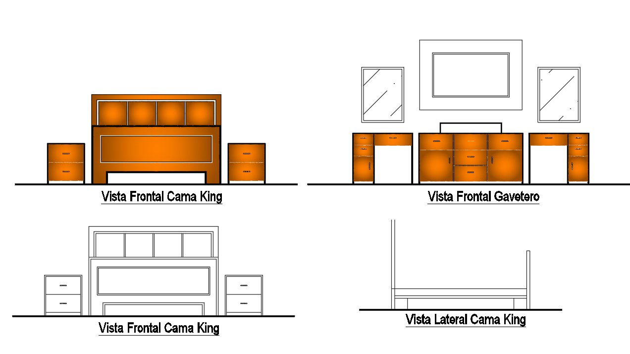 T.V unite with bed details