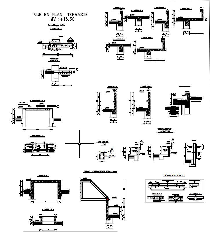 Terrace Floor Formwork Design in AutoCAD DWG Format