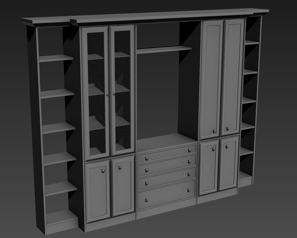 TV Showcase With Drawer,Cabinet, Open Area 3D MAX File Free Download