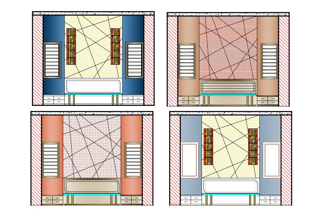 TV Unit Furniture Elevation in AutoCAD DWG File Design
