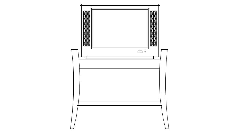 TV Table Design CAD Block in AutoCAD DWG for Interiors