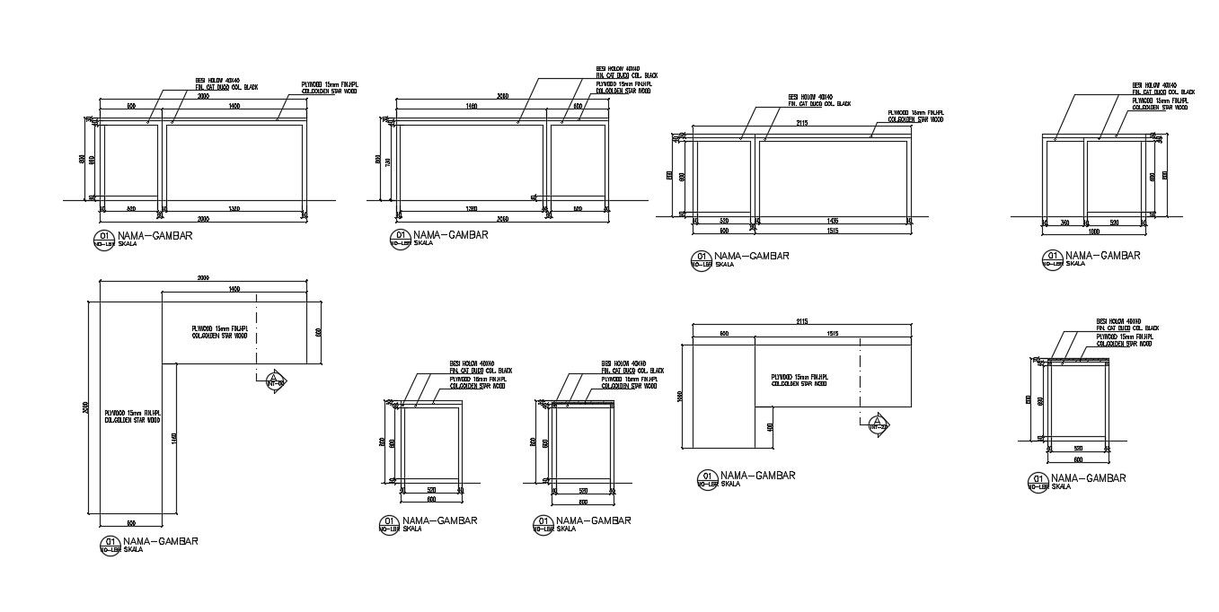 Table Details AutoCAD File Free Download