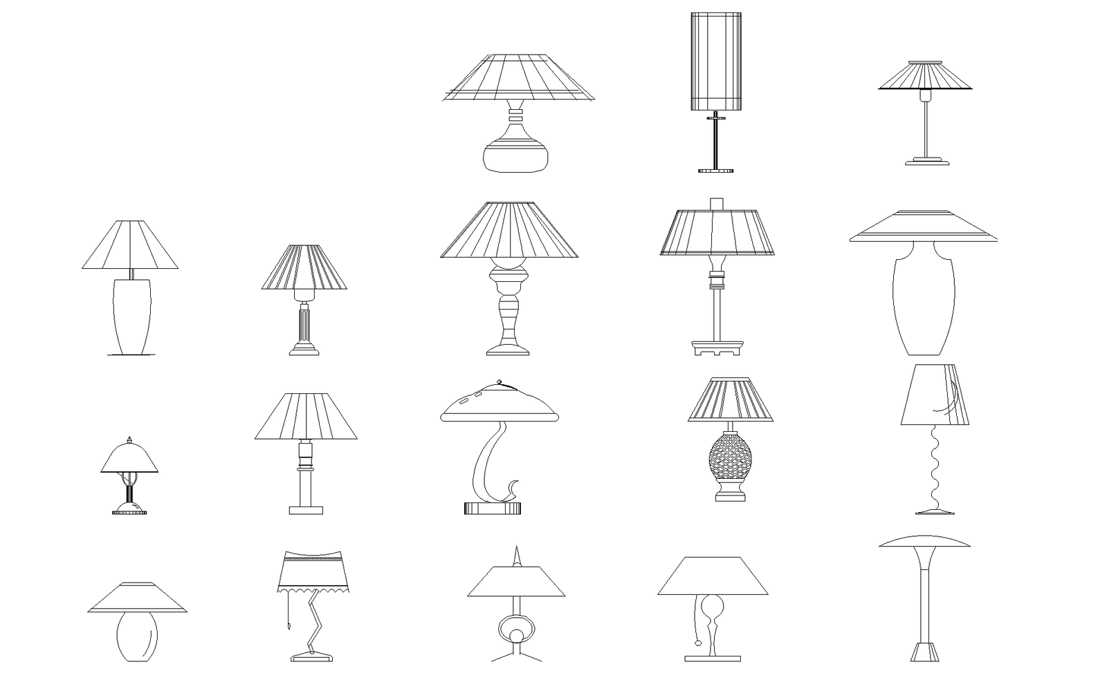 Download Free Table Lamp Cad Block In DWG File