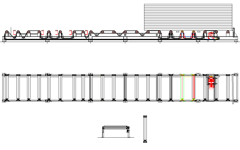 Table of rollers detail dwg file