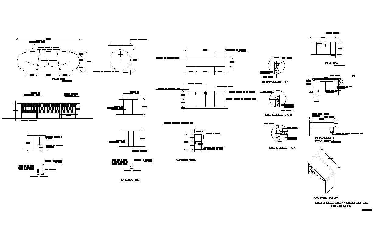 Table structure detail CAD furniture block layout file in autocad format