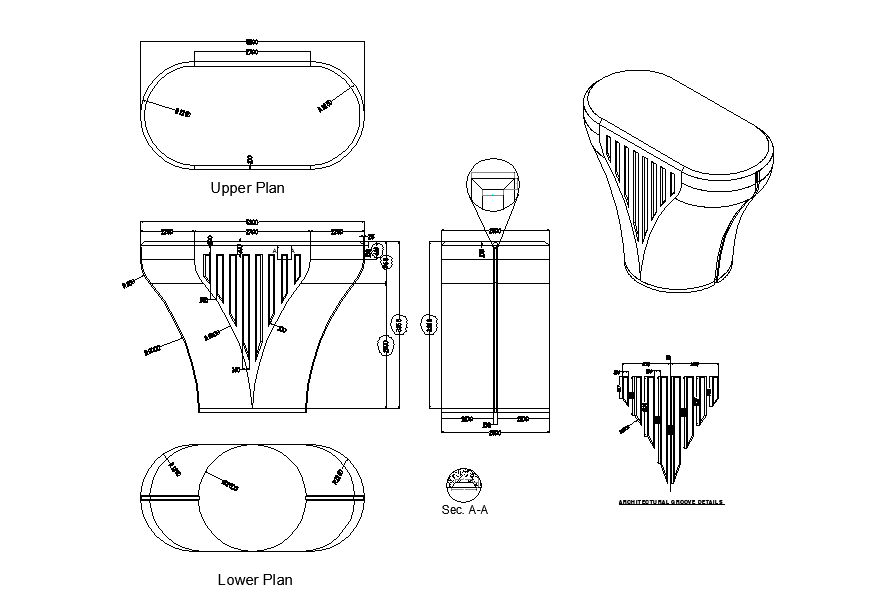 Table Furniture CAD DWG Blocks Layout for Interior Design