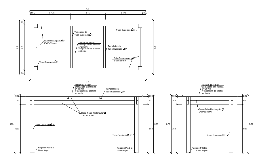 Interior Table AutoCAD Plan with Elevation DWG Format