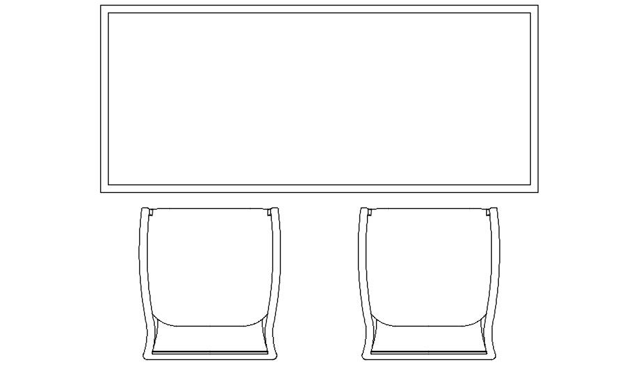 AutoCAD DWG file of Table and Chair CAD Block 2D Layout