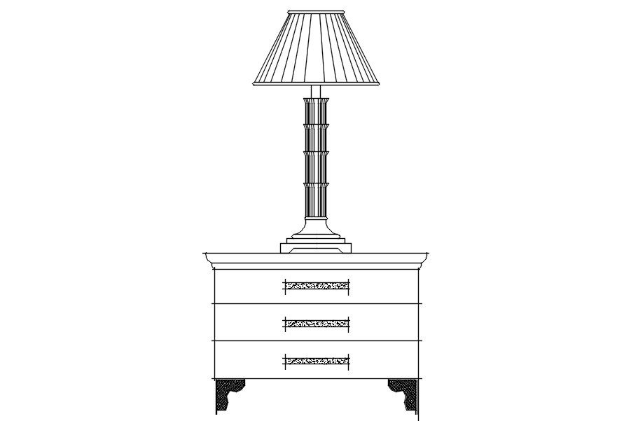 Table lamp 2D block in AutoCAD, dwg file, CAD file
