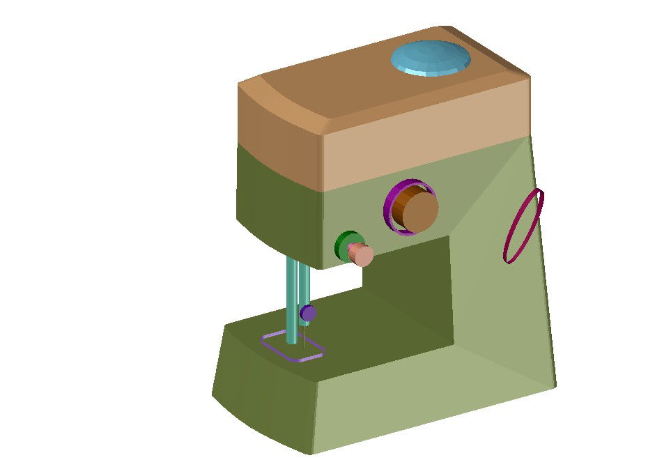 Tailoring machine is given in the sketch up (SKP) drawing file. Download the sketch up drawing file.