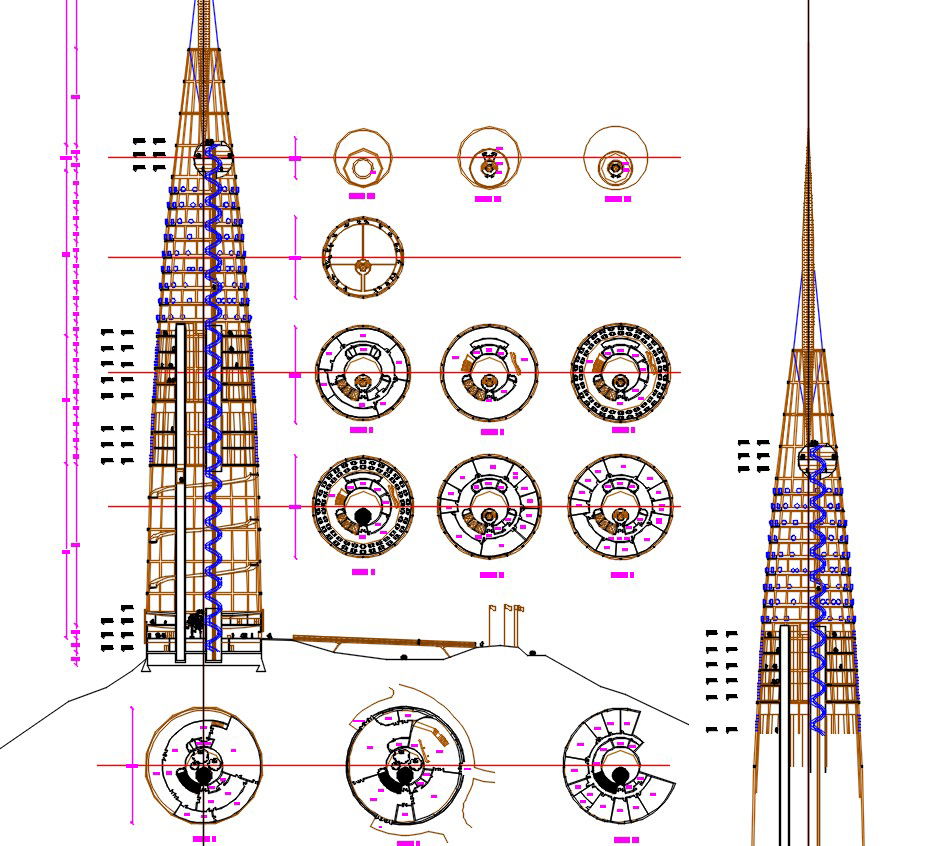 Tall Building Drawing AutoCAD File