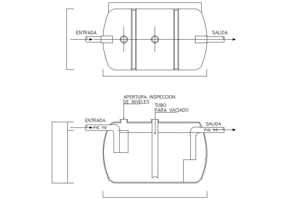 Tank elevation detail dwg file