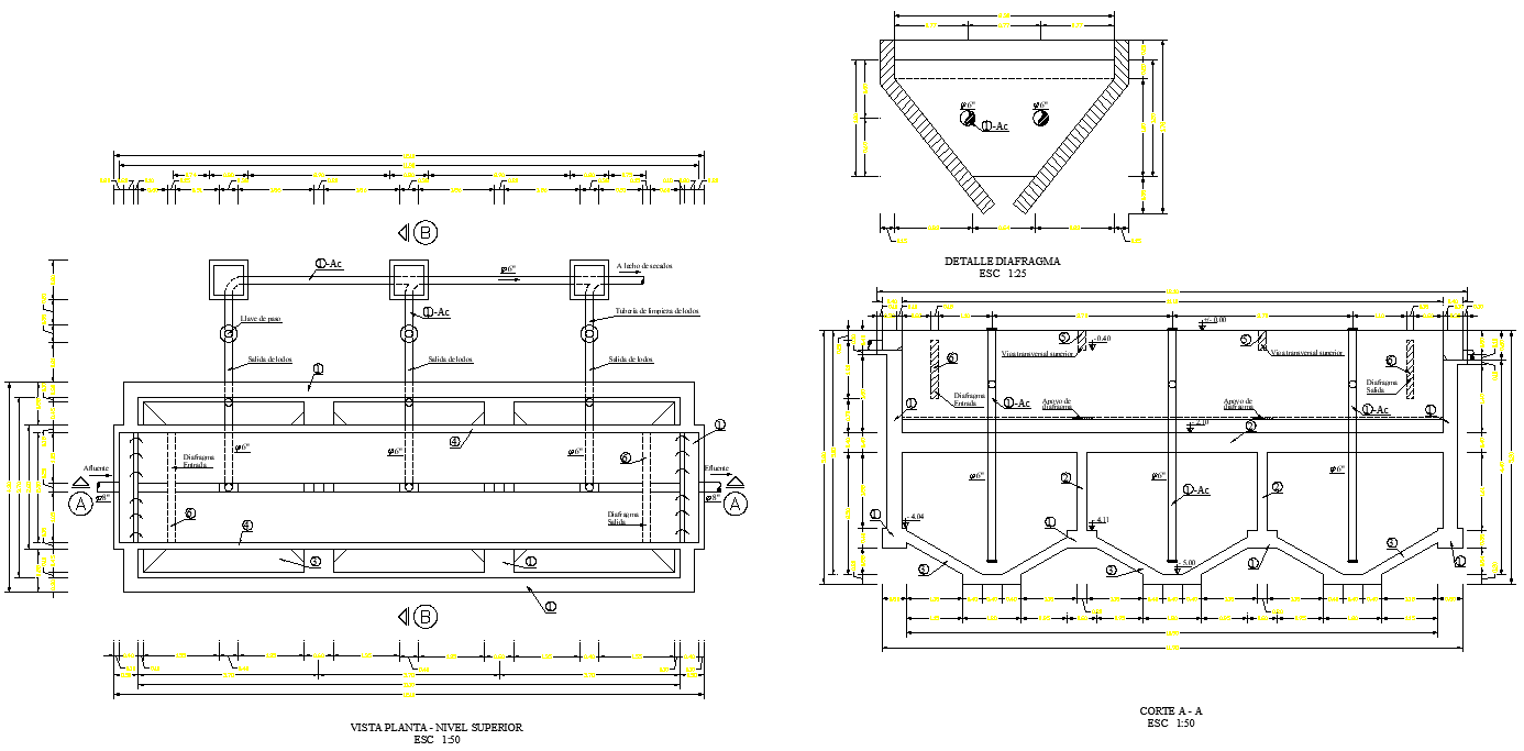 Tank for 3000lt detail dwg file