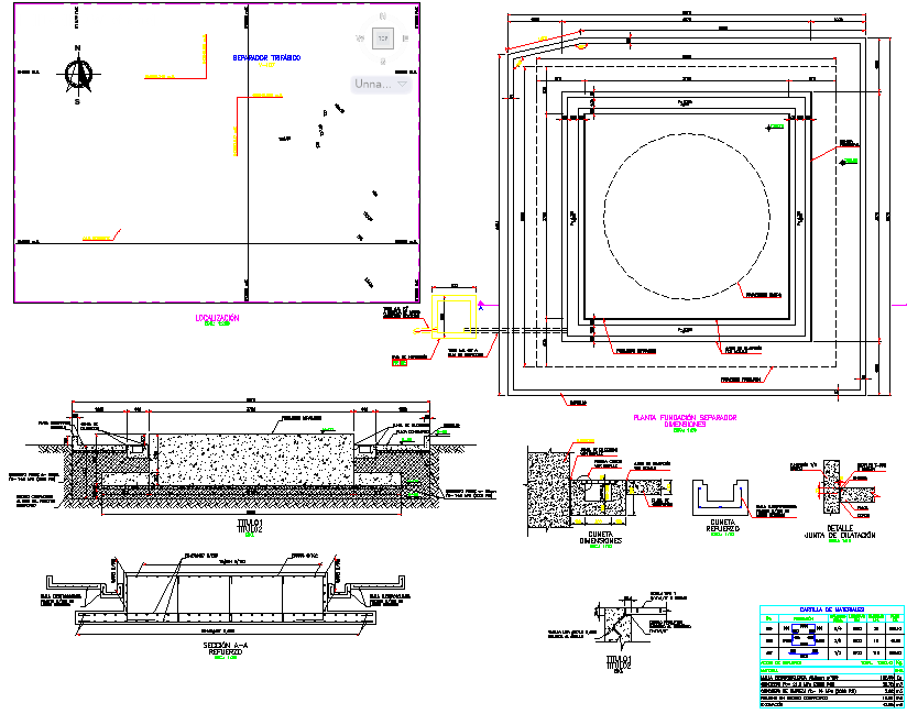 Tank industrial storage plan detail dwg file