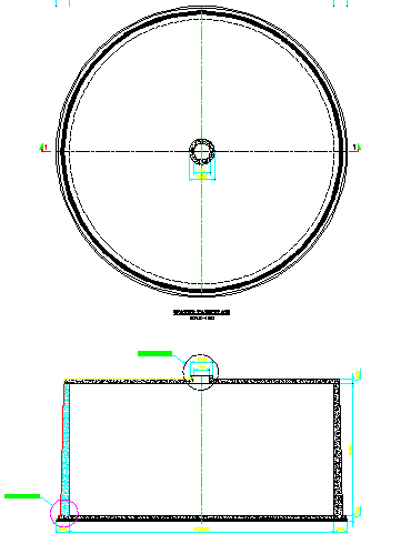 Tank irrigation detail structure dwg file
