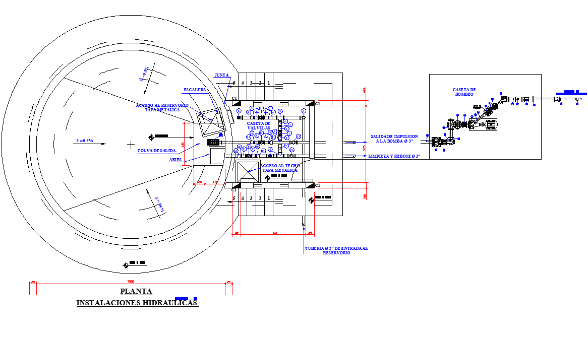 Tank plan 265m3 detail dwg file