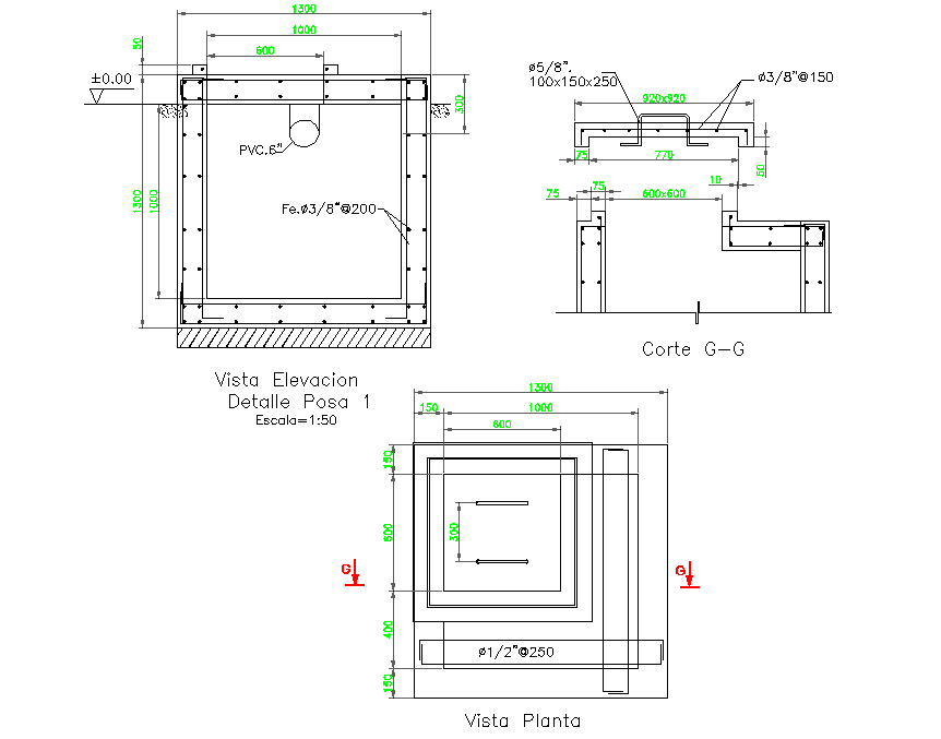 Tank plan and section detail