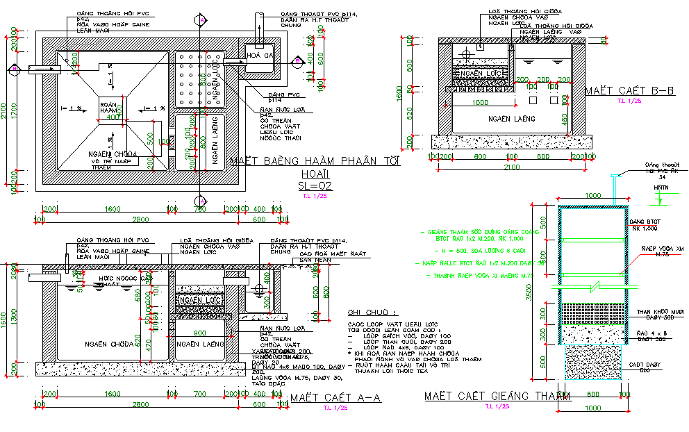 Tank plan and section detail