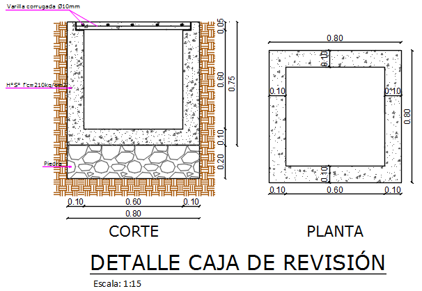 Tank plan and section detail dwg file