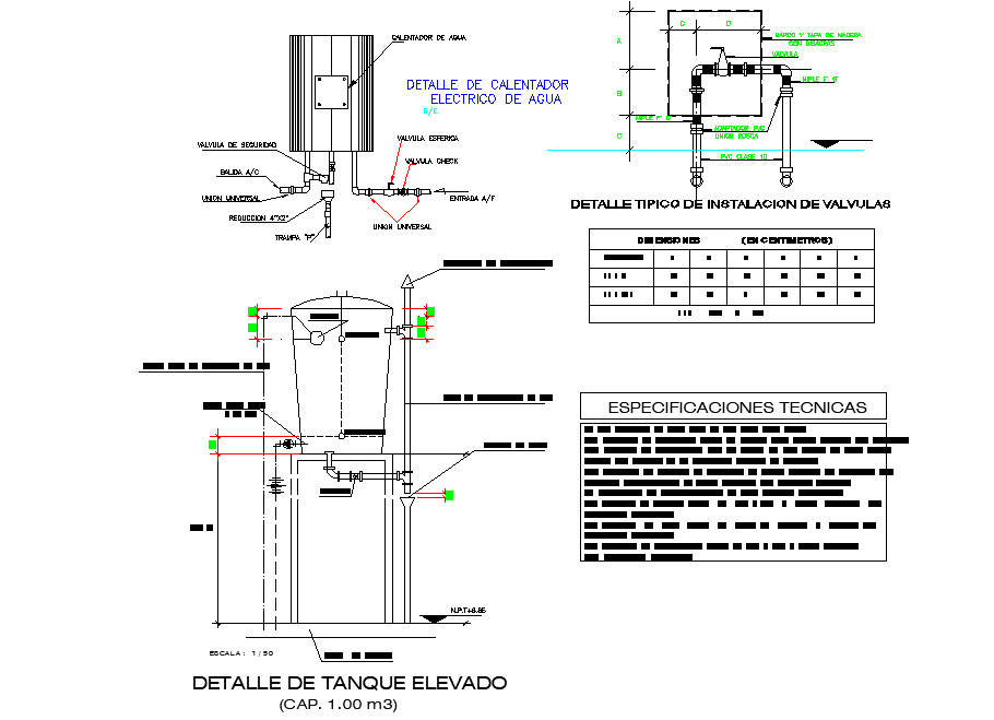 Tank plan and section detail dwg file