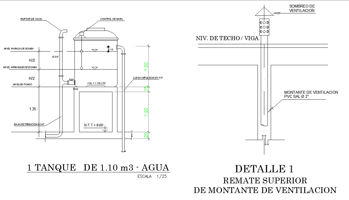 Tank section plan autocad file