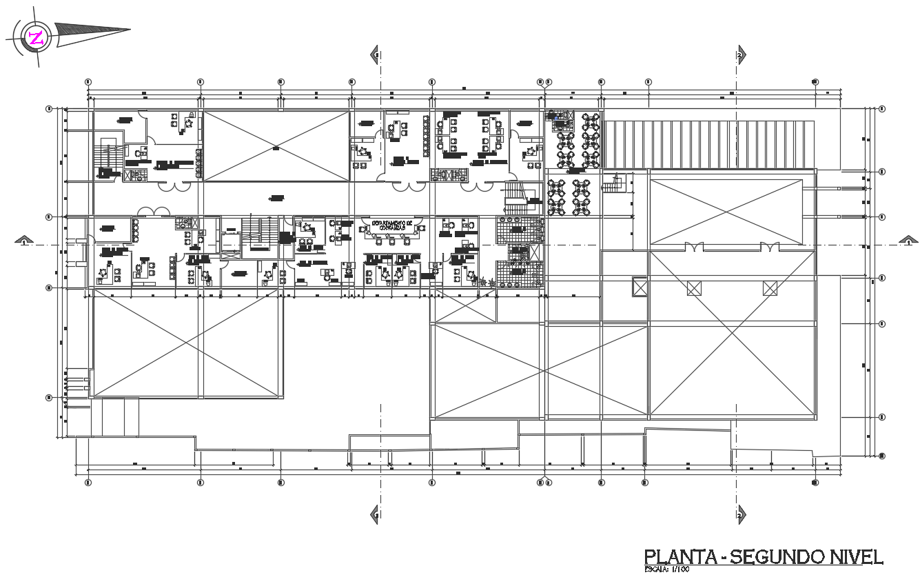 Tax Administration Building Second Floor Plan AutoCAD Drawing DWG File