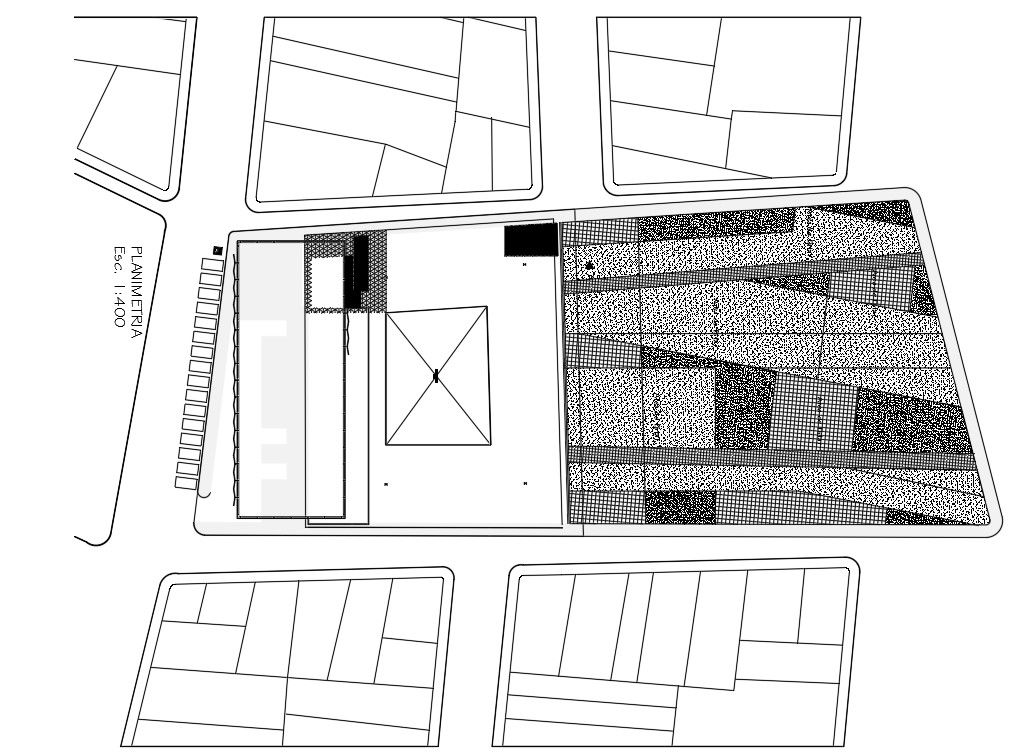 Technical education college building landscaping details dwg file
