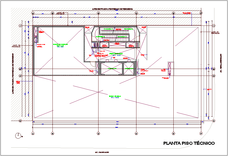 Technical floor plan with office design dwg file