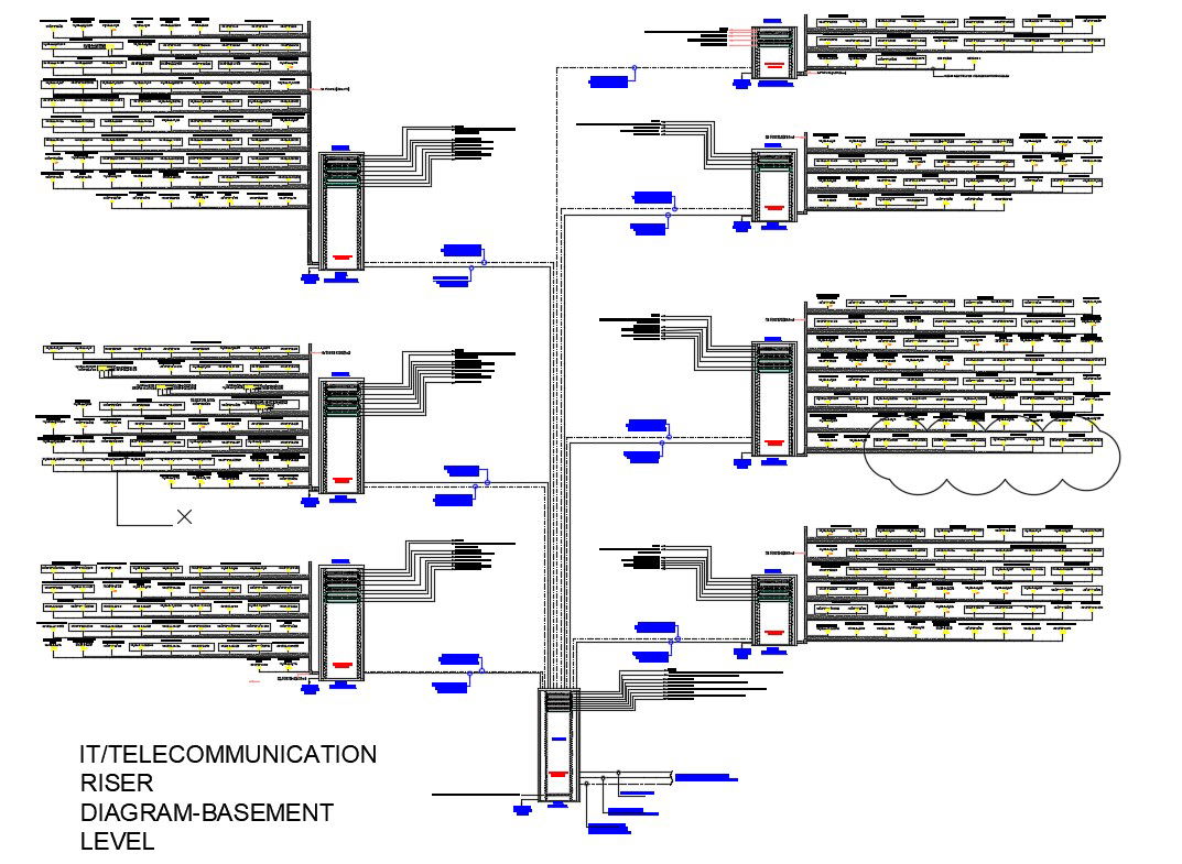 Telecommunication Network Architecture Diagram CAD File 