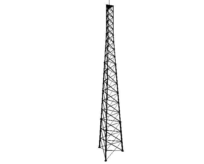Telecommunications tower 3 d plan layout file