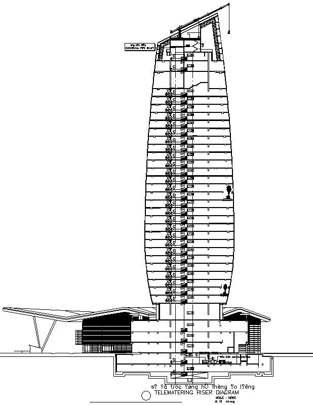 Telemetering riser diagram design in AutoCAD 2D drawing, dwg file, CAD file