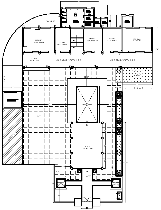 Temple Layout Plan Details - AutoCAD DWG Download File