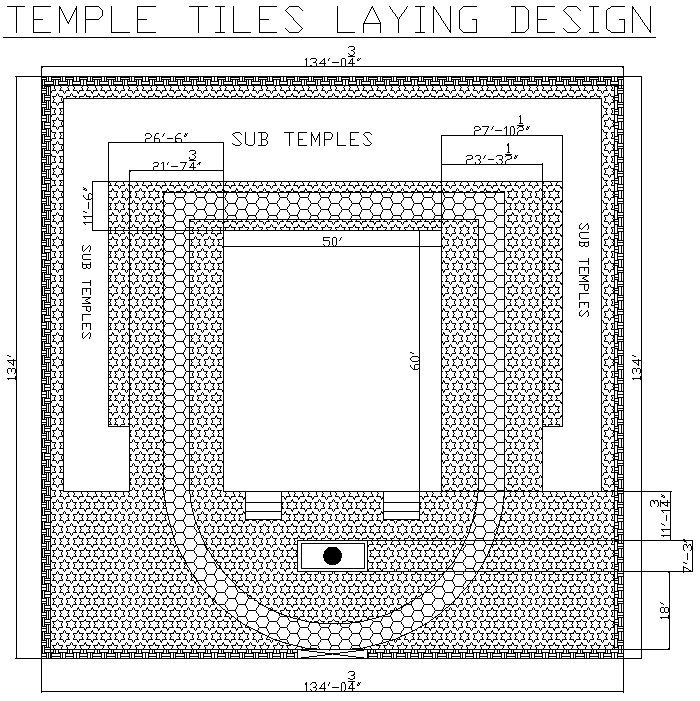 Temple Tiles Laying Design Download AutoCAD File