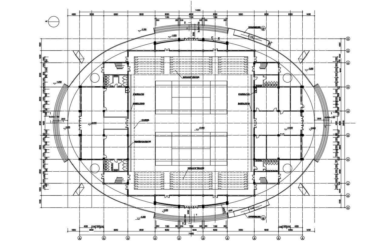 Tennis Stadium CAD DWG File